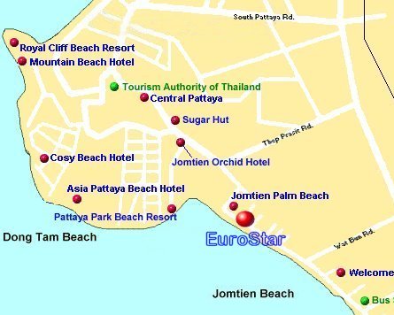 Eurostar Hotel Pattaya Map